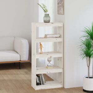 Pood24 книжная полка/перегородка белая 60 x 30 x 135,5 см массив сосны