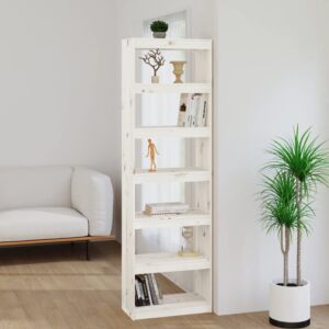 Pood24 книжная полка/перегородка белая 60 x 30 x 199,5 см массив сосны
