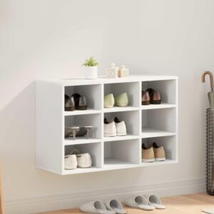 Pood24 Jalatsikapp riiuliga Valge 77.5 x 30 x 51 cm Tehispuit