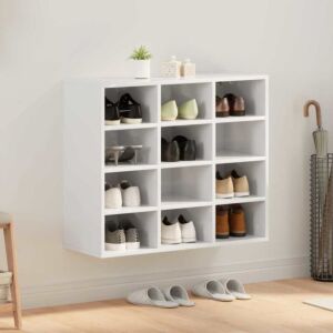 Pood24 Jalatsikapp riiuliga Valge 77.5 x 30 x 67 cm Tehispuit