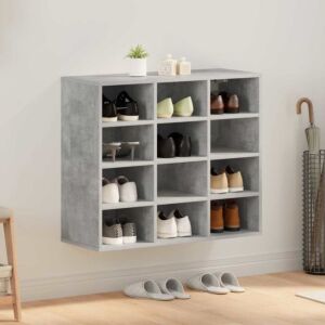 Pood24 Jalatsikapp riiuliga Betoonihall 77.5 x 30 x 67 cm Tehispuit