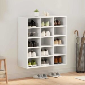 Pood24 Jalatsikapp riiuliga Valge 77.5 x 30 x 83.5 cm Tehispuit