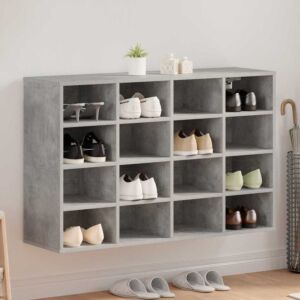Pood24 Jalatsikapp riiuliga Betoonihall 103 x 30 x 67 cm Tehispuit