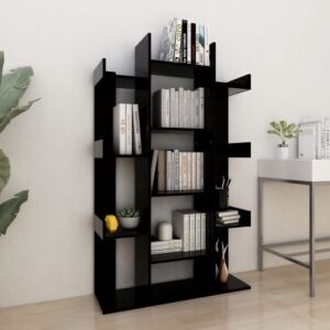 POOD24 шкаф книжный, черный, 86x25.5x140 см, ДСП