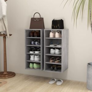 POOD24 Тумбы для обуви 2 шт, серый бетон, 31,5 x 35 x 70 см, ДСП