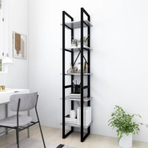 POOD24 5-этажная книжная полка, бетонный зал, 40x30x175 см