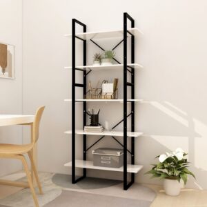 POOD24 5-ярусная книжная полка, белый, 80x30x175 см, ДСП