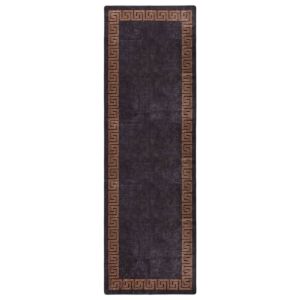 POOD24 ковер, моющийся, 80 x 300 см, черно-золотой, нескользящий