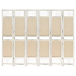 Pood24 6 paneeliga sirm, kreemjasvalge, 210 x 165 cm, kangas