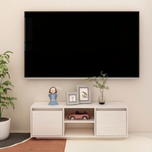 POOD24 Тумба под ТВ, белый, 110x30x40 см, массив сосны
