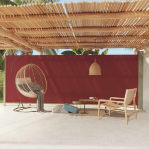 Pood24 lahtitõmmatav terrassi külgsein, 200 x 600 cm, punane
