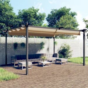 Pood24 varjualune eemaldatava katusega, 4 x 3 m, pruunikashall