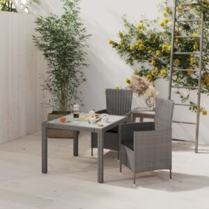 Pood24 3-osaline aiamööbli komplekt patjadega, polürotang, hall