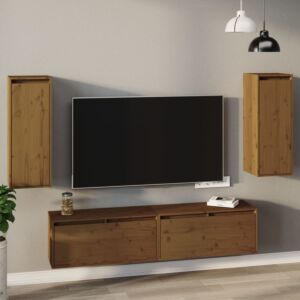 Навесные шкафы POOD24, 2 шт., медово-коричневый, 30x30x80 см, дерево сосна