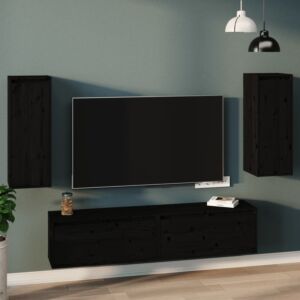 POOD24 навесные шкафы, 2 шт, черные, 30x30x80 см, сосна