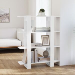 Книжный шкаф/перегородка POOD24 с глянцевым белым 100x30x123,5 см