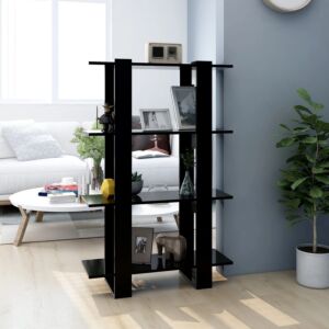 POOD24 книжный шкаф/перегородка, черный, 80x30x123,5 см