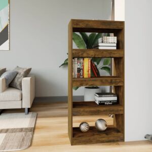Книжная полка/разделитель комнаты Pood24, копченый дуб, 60x30x135 см, искусственное дерево