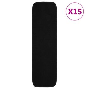 Коврики для лестниц POOD24 15 шт., 75 x 20 см, черные, противоскользящие