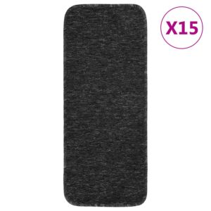 Коврики для лестниц POOD24 15 шт., 60 x 25 см, антрацитово-серые, противоскользящие