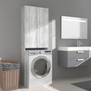 Шкаф для стиральной машины POOD24, серый Sonoma, 64 x 25,5 x 190 см