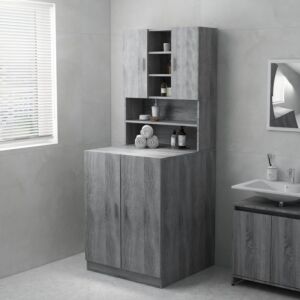 Шкаф для стиральной машины POOD24, серый Sonoma, 71 x 71,5 x 91,5 см