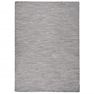 Ковер POOD24 гладкий для улицы, 200 x 280 см, коричневый с черным