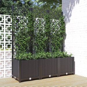 Pood24 võrega taimekast, must, 120 x 40 x 136 cm PP