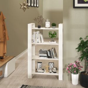 Книжная полка/разделитель Pood24, белый, 80x35x125 см, сосна