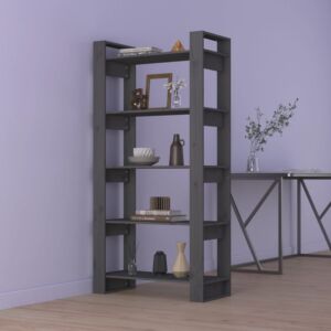 Pood24 книжная полка/перегородка, серый, 80 x 35 x 160 см, массив сосны
