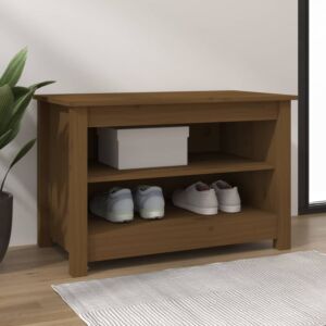 Pood24 скамья для обуви, медово-коричневый, 70 x 38 x 45,5 см, дерево сосна