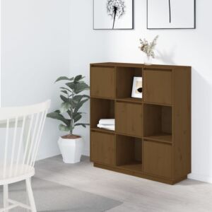 Pood24 высокий шкаф, медово-коричневый, 110,5 x 35 x 117 см, прочная сосна