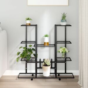 Pood24 lillealus ratastel, 94,5x24,5x91,5 cm, must, metall