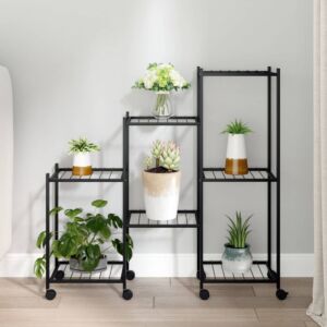 Pood24 lillealus ratastel, 83 x 25 x 83,5 cm, must, raud