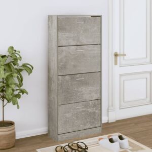 Pood24 обувной шкаф, серый бетон, 63 x 24 x 147 см, искусственное дерево