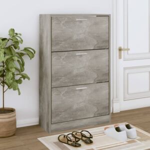Pood24 обувной шкаф, серый бетон, 63 x 24 x 103 см, искусственное дерево