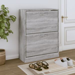 Тумба для обуви Pood24, дуб Сонома серый, 63 x 24 x 81 см, искусственное дерево