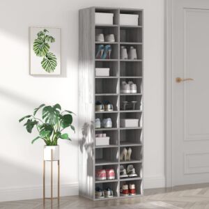 Стеллаж Pood24, дуб сонома серый, 54 x 34 x 183 см, искусственное дерево