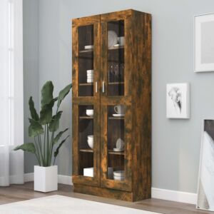 Витрина Pood24, дуб копченый, 82,5x30,5x185,5 см, искусственное дерево
