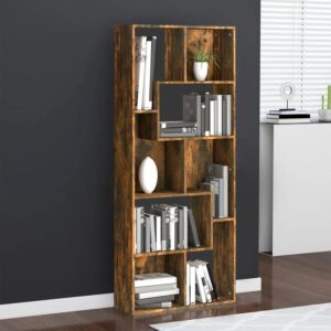 Книжный шкаф Pood24, копченый дуб, 67 x 24 x 161 см, искусственное дерево