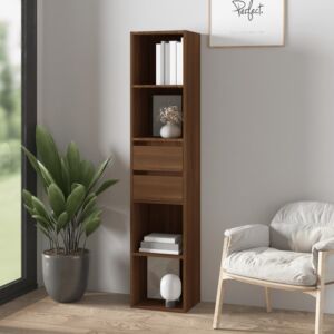 Книжный шкаф Pood24, коричневый дуб, 36 x 30 x 171 см, искусственное дерево