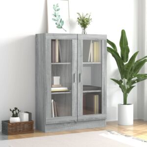 Шкаф-витрина Pood24, дуб Сонома серый, 82,5x30,5x115 см, искусственное дерево