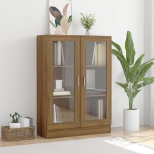 Pood24 шкаф-витрина, дуб коричневый, 82,5x30,5x115 см, искусственное дерево