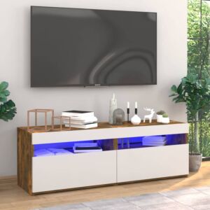 Pood24 Тумба под ТВ со светодиодной подсветкой 2 шт, дуб дымчатый, 60x35x40 см