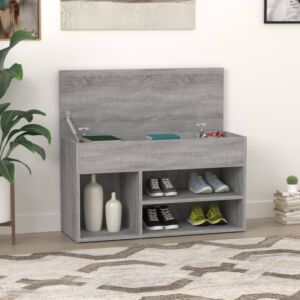 Полка для обуви Pood24, дуб сонома серый, 80 x 30 x 45 см, искусственное дерево