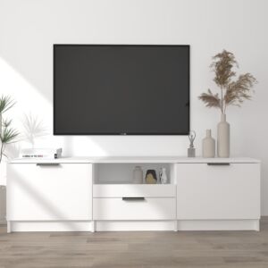 Тумба под ТВ Pood24, белый, 140x35x40 см, искусственное дерево