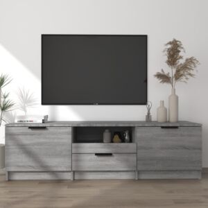 Тумба под ТВ Pood24, дуб Сонома серый, 140x35x40 см, искусственное дерево