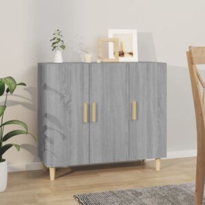Сервант Pood24, дуб Сонома серый, 90 x 34 x 80 см, искусственное дерево