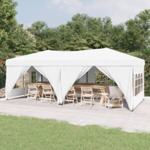 Pood24 kokkupandav peotelk külgseintega, valge, 3 x 6 m