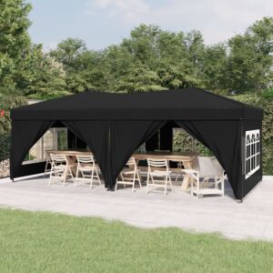 Pood24 kokkupandav peotelk külgseintega, must, 3 x 6 m